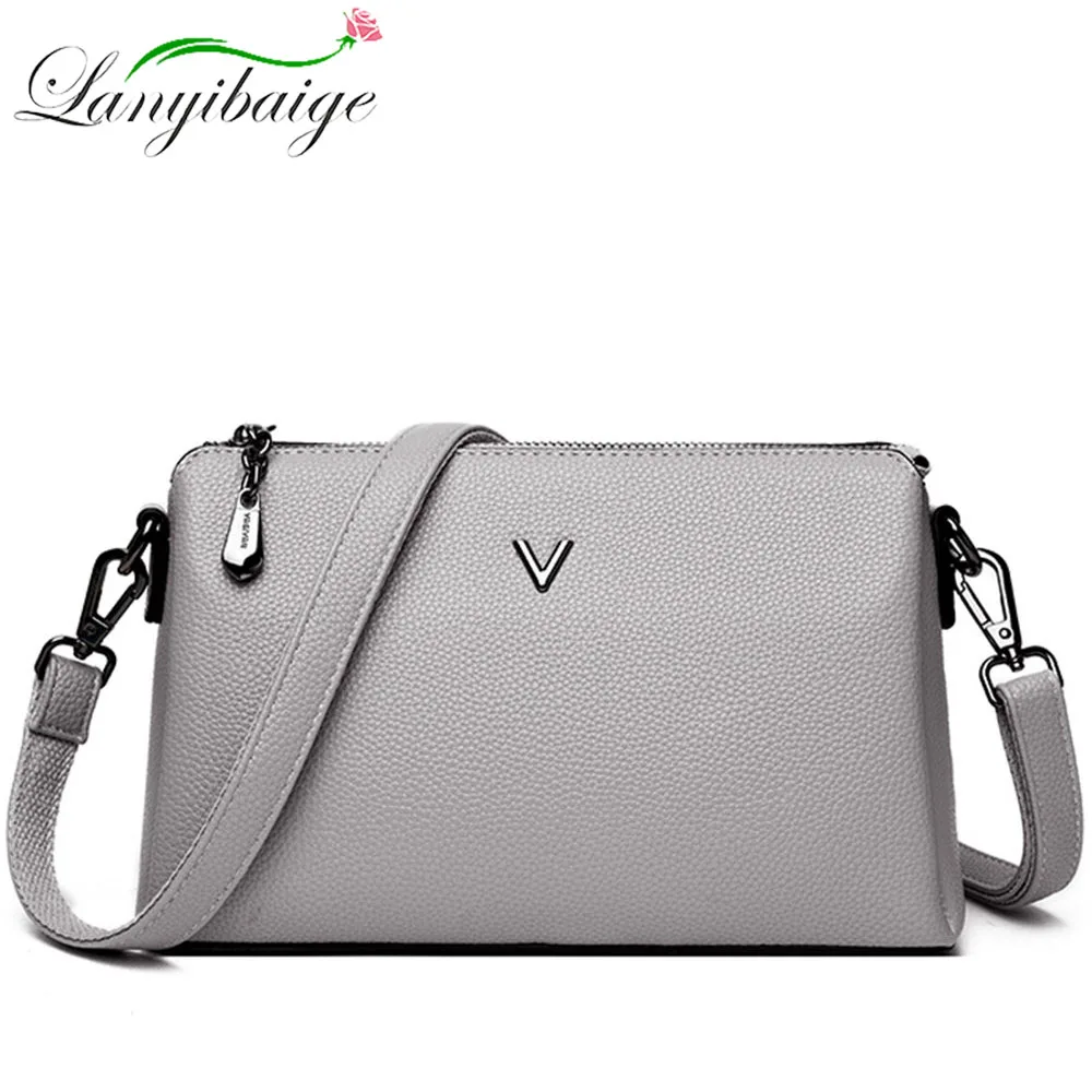 cheap Winter Style 2019 Bolsas Soft Leather Luxury handbags Women bags Designer Multi pocket Crossbody Shoulder Bags For Women Sac