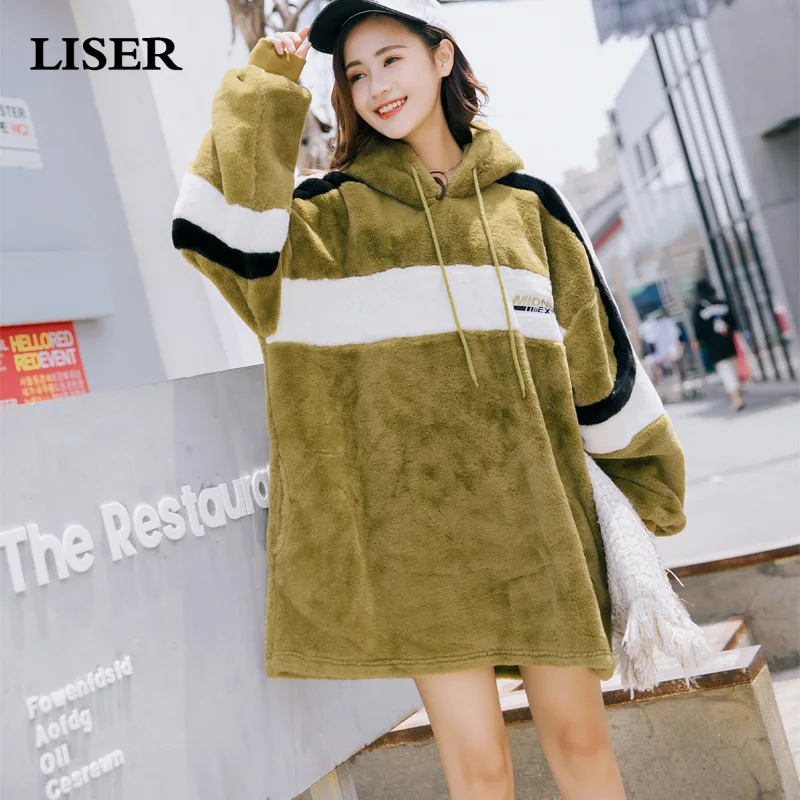 

Hoodies Women Oversized Hoodie Velvet Thick Harajuku Hoodies 2019 New Autumn Winter Clothes Women Bts Kpop Sweatshirt