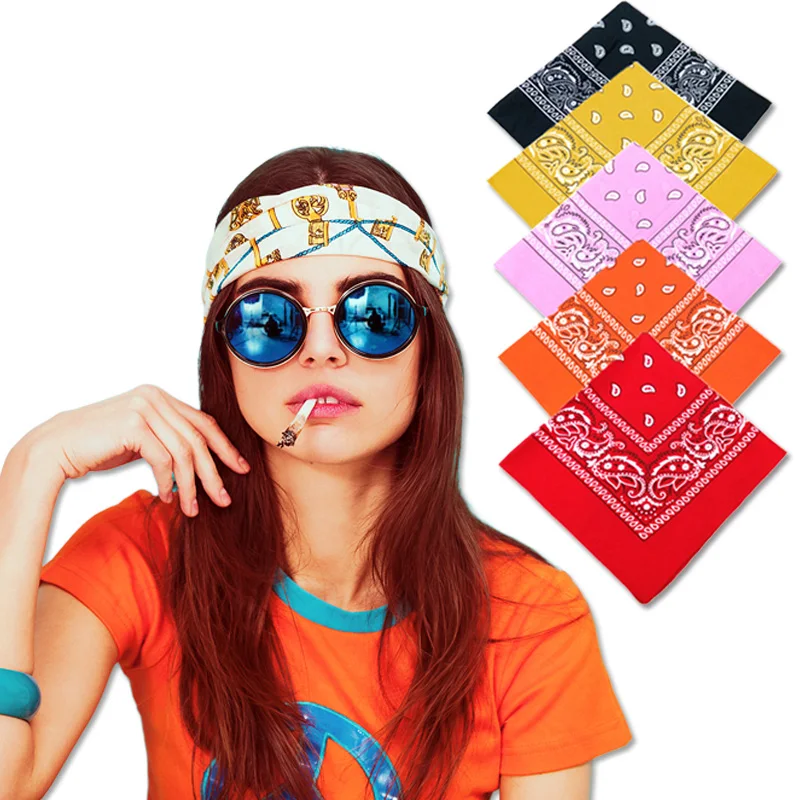 

Hip-Hop Men's Square Fashion Printing Riding Mask Ladies Multifunctional HeadBand Kids Sports Hairband Scarf Accessories