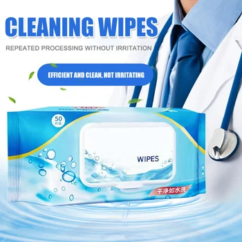 

50pcs/Bag Portable Handi-Pack Wipes Sanitary Safety Wet Napkins Hand Cleaning NSV775