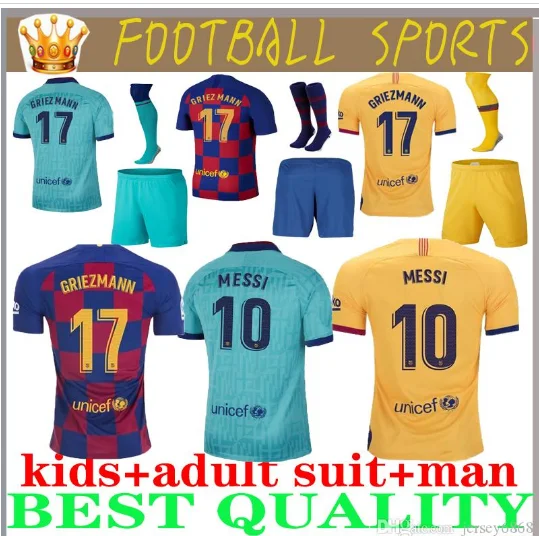 Набор для взрослых,, Barcaed Jersey soccer F. DE JONG GRIEZMANN MESSI SUAREZ ARTHUR COUTINHO VIDAL I. RAKITIC, футболка для футбола