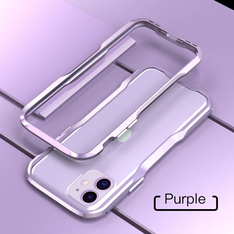 Luphie чехол для телефона для Iphone 11 Pro Max металлический бампер классная алюминиевая рамка чехол для Iphone 11 Pro Max противоударный чехол Coque - Цвет: Фиолетовый