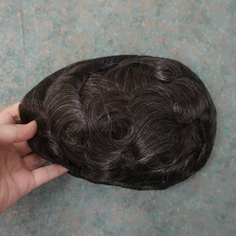 Hstonir белый человека Волосы remy накладки из искусственных волос швейцарское кружево S светильник волна светильник плотность мужские парик, заколки, заколки для волос, трессы, заколки, Системы H074 - Парик Цвет: 520 #