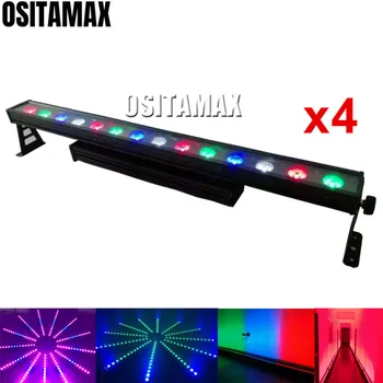 

4PCS IP65 Waterproof 14x12w RGBWA 5IN1 LED Wall Washer Individual LED Control Flood Light Dimmable Luces Bar LED Washer Outdoor