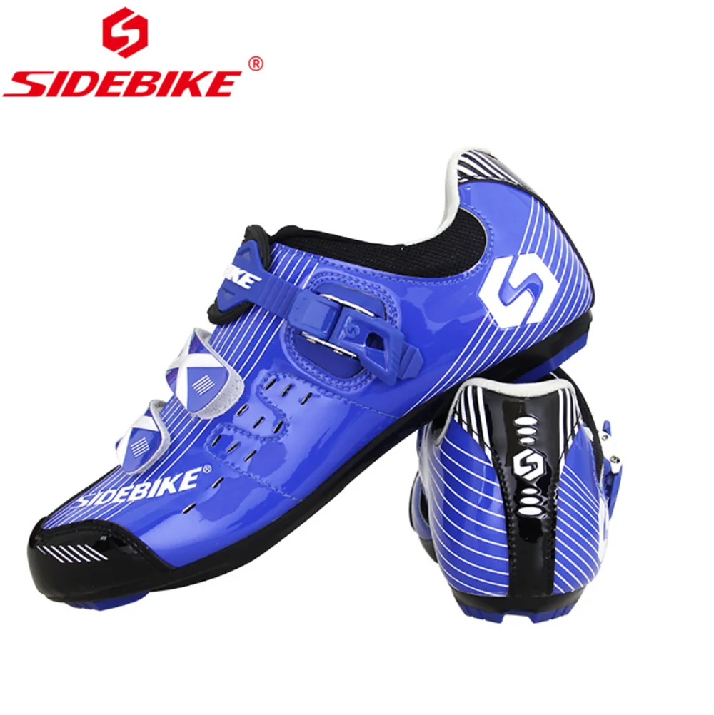 Sidebike/велосипедная обувь для шоссейного велосипеда, износостойкая, противоскользящая, дышащая, для спорта на открытом воздухе, мужская, велосипедная обувь с замком - Цвет: blue black