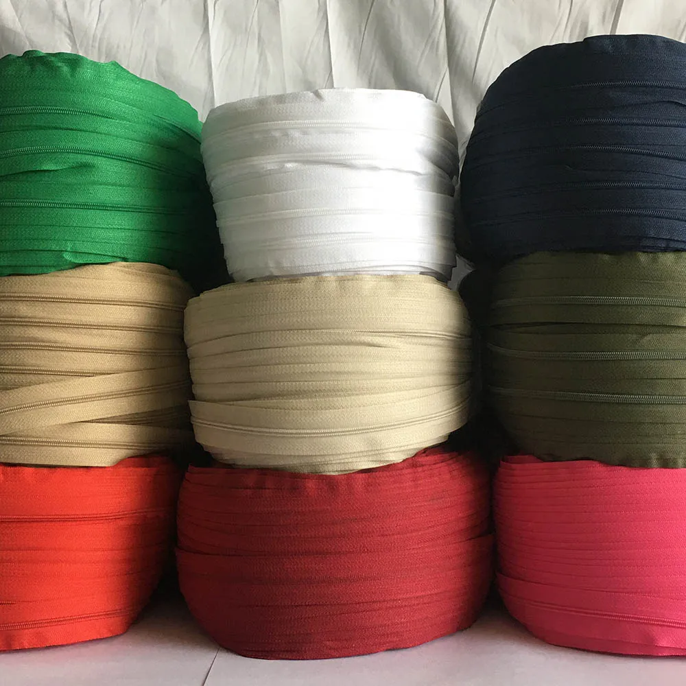 Versatile Nylon Zipper Rolls with Auto-Lock Sliders for Tailor Sewing Accessories