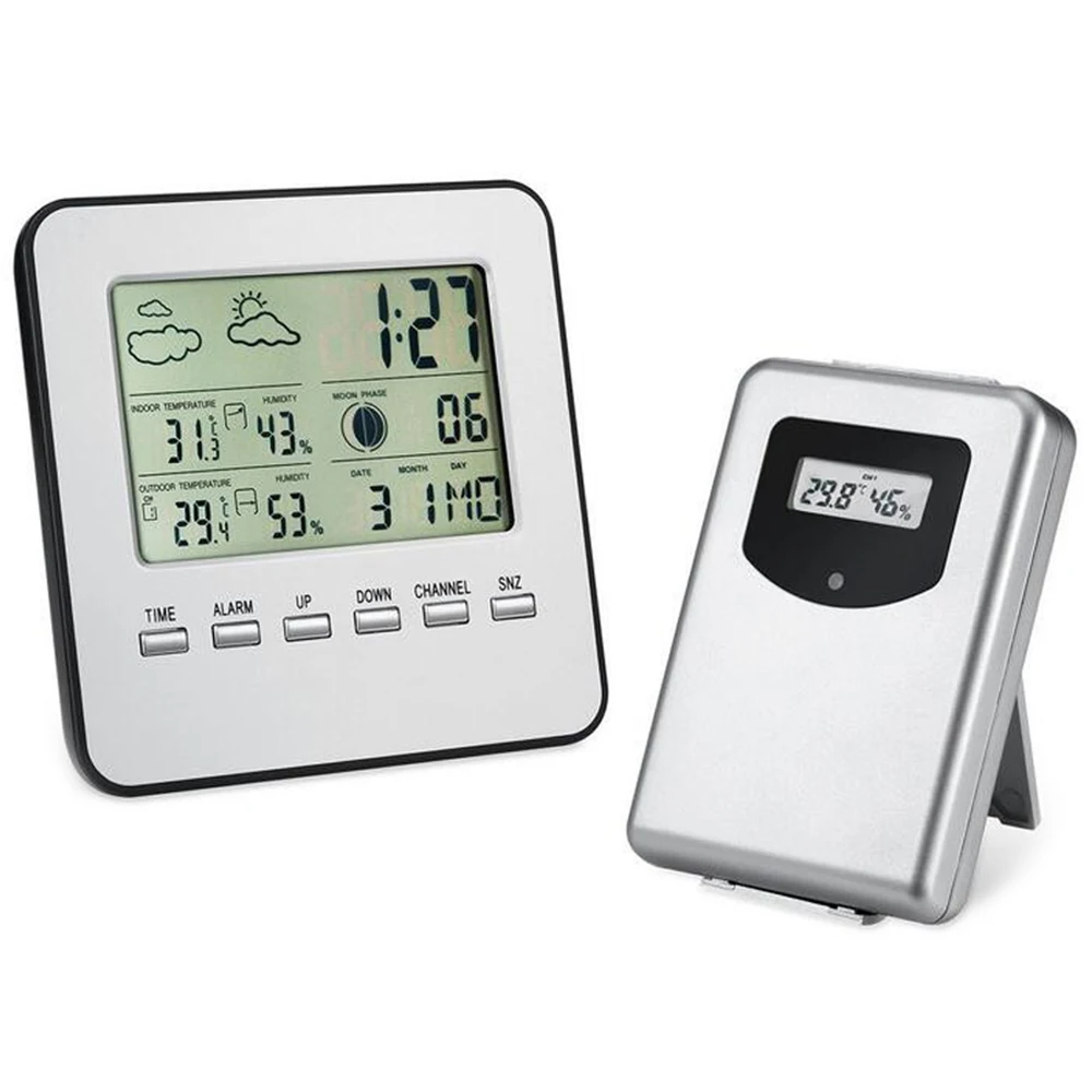 

Wireless Indoor Outdoor Temperature Humidity Meter Weather Forecast Station LCD Digital Electronic Thermometer Hygrometer Home