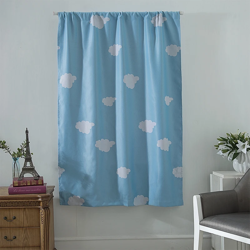 

LISM Short Curtains for the Kitchen Window Curtains for Bedroom Modern printed Cloud Thick Cloth Drapes Decor Finished Curtains