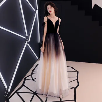 

Wedding Party Dress Luxury Women V-Neck Gown Elegant Banquet Long Qipao Female Slim Prom Cheongsam Vestido XS-XXXL