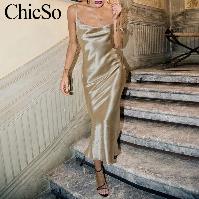 Сексуальное Красное Атласное Платье MissyChilli с открытой спиной элегантный сарафан