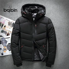 Водонепроницаемые белые пуховики на утином пуху, мужские теплые зимние парки с капюшоном, Толстые мужские куртки, пуховое пальто Casaco Masculino