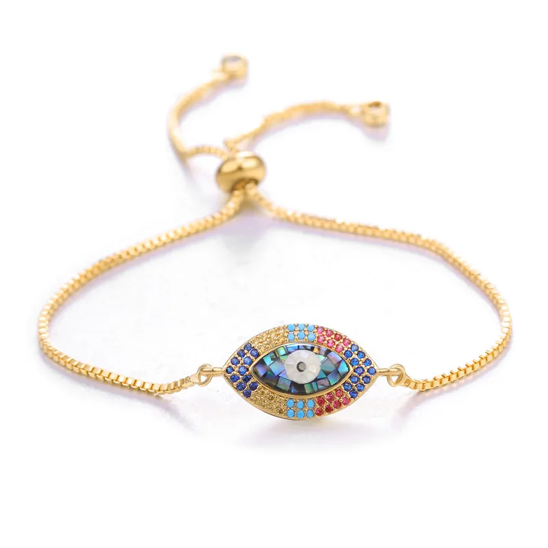 New Evil Eye Браслеты с подвесками в виде греческого глаза/турецкого глаза/сглаза, женские браслеты из серебра и золота, медные женские вечерние ювелирные изделия olho grego - Окраска металла: New Evil Eye