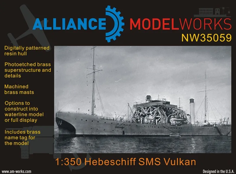 Cheap 1/350 German Submarine Repair Ship Hebaschiff SMS Vulkan NW35059 Model Kit