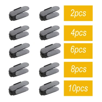 

2/4/6/8/10pcs Adjustable Shoe Organizer Modern Double Shoe Rack Storage Space Saver Shoes Organizers Stand Shelf for Living Room