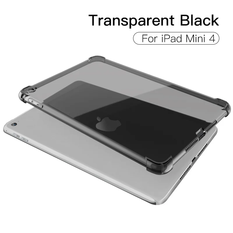 Mini 4 Black PZOZ чехол для нового iPad Pro чехол 9,7 Air mini 1 2 3 4 5 Силиконовый противоударный прозрачный чехол из ТПУ Обложка для планшета сумка - Цвет: Mini 4 Black