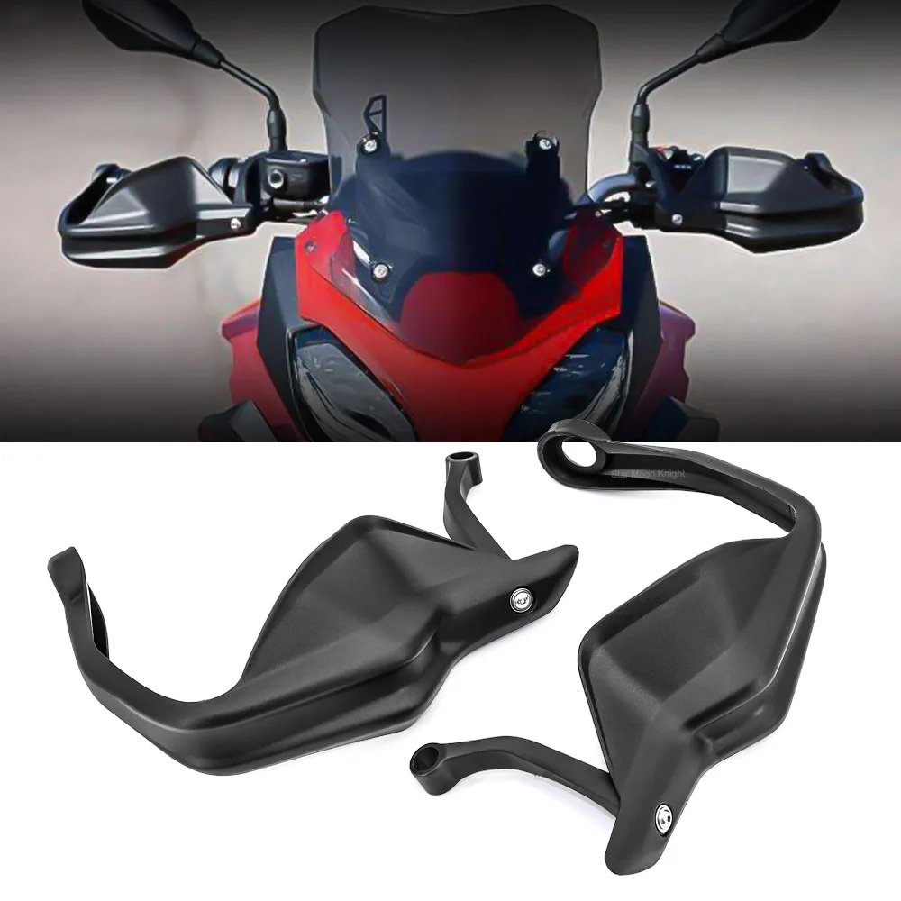 2PCS Motorcycle Fall-proof Hand Guards Windshield w/LED Light Warning Protection