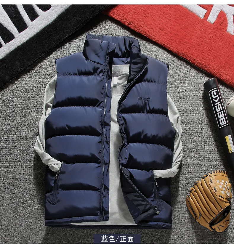 Couples Men down Feather Cotton Vest Men's Spring And Autumn Korean-style Trend Handsome Waistcoat Coat Men's Warm Vest