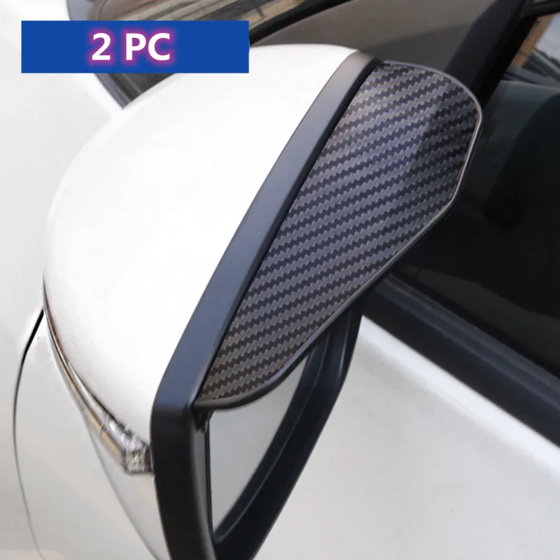 VENTE 2 PCS Universel De Voiture Rétroviseur Couverture De Pluie  Pare-Soleil Sourcils En Fiber De Carbone Vue Latérale Miroir Pluie Garde  Auto Protection - AliExpress