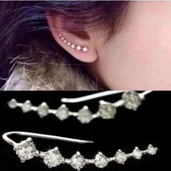 

Fashion CZ crystal Jewelry Stud Earrings For women men crystal Jewelry accessione Ear Hook for women