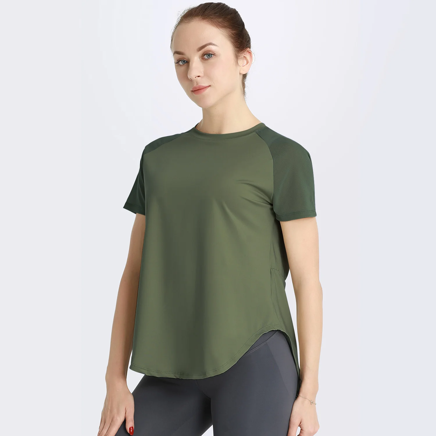 F.DYRAA Breathable Yoga Shirts Quick-Dry Short Sleeve Running T-shirt Yoga Exercise Women T-shirt Loose Fitness Sport Tees Top