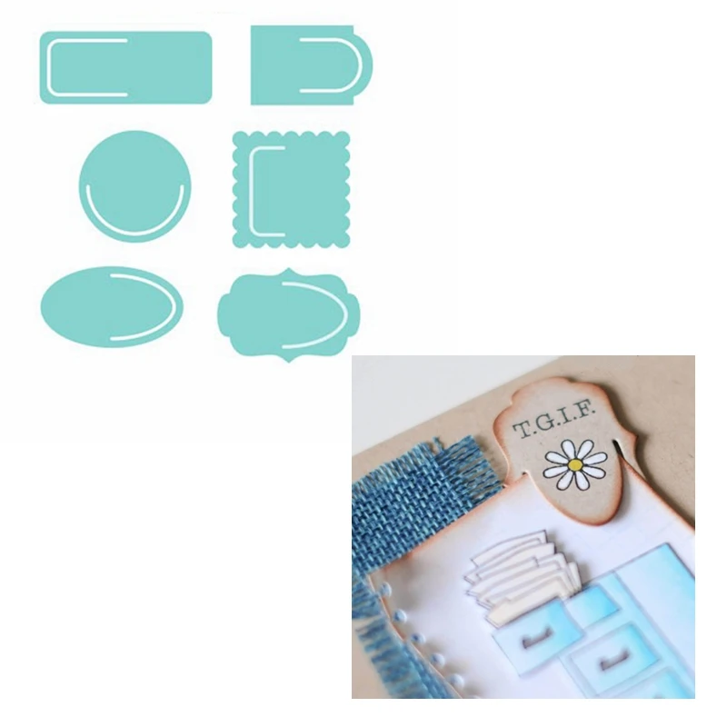 

6PCS Mini Geometry Circle Square Corner Shapes Metal Cutting Dies DIY Scrapbooking Album Crafts Cards Making 2019 Hot Sell