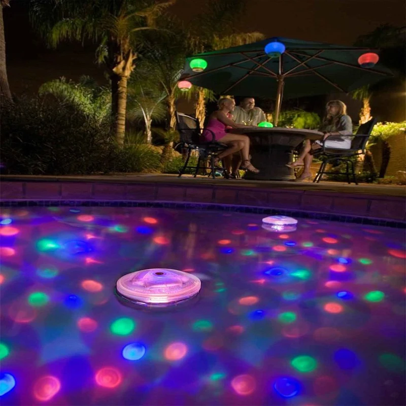 

Battery Powered Floating Underwater RGB LED Disco Light Glow Show Swimming Pool Pond Fountain Outdoor Party Decorations Lamp