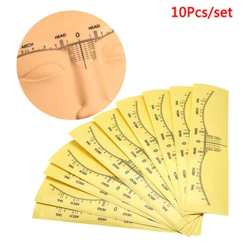

10pcs Disposable Ruler Sticker Positioning Tatoo Eyebrow Permanent Makeup Symmetrical Tool Grooming Stencil Shaper Balance Ruler