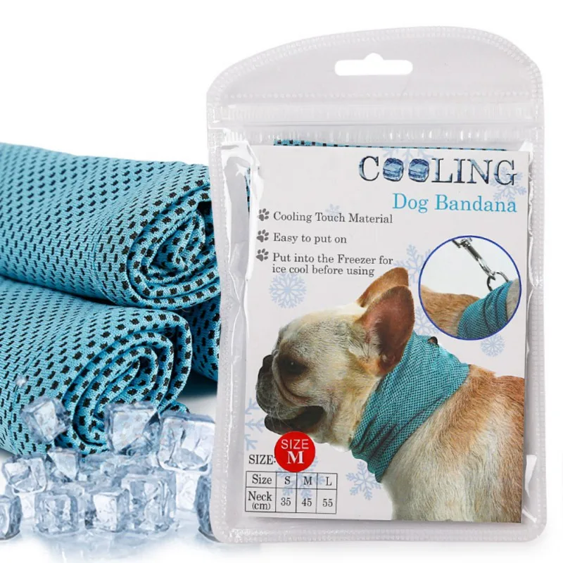 

2019 Instant Ice Cooling Collar Dog Bandana Scarf Pet Small Dog Bulldog Summer Sunstroke Prevention Cooling Neck Wrap Dog Collar