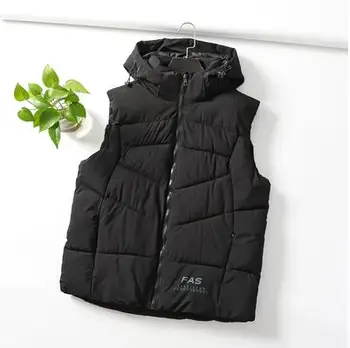 

Good quality! autumn and winter men's Windproof hat can be removed feather cotton vest zipper cardigen vest warm coat tb3857