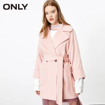 

ONLY winter Women pure color Lapel Collar Wool Coat| 11936T517