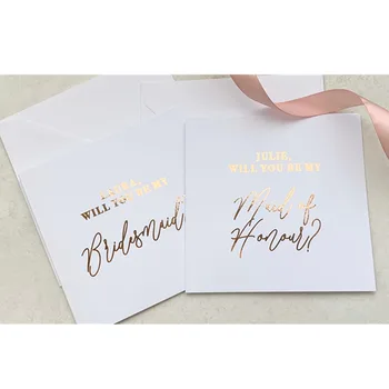 

Custom Wedding Party Card Will You Be My Bridesmaid ROSE GOLD FOIL Wedding Note Card Personalised Wedding Card In Foil