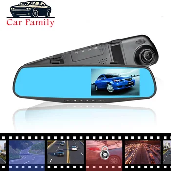 

Full HD 1080P Dvr Dash Camera 4.3 Inch Rearview Mirror Dash Cam Digital Video Recorder Dual Lens Registratory Camcorder