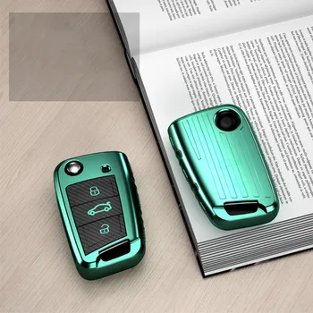 

Carbon fiber pattern all-inclusive TPU car key case for VW Golf-7 Tiguan-L POLO car accessories key cover car styling new