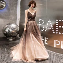 

Fancy Prom Special Occasion Dinner Party Evening dress female New banquet elegant temperament sexy long suspender Fairy dress