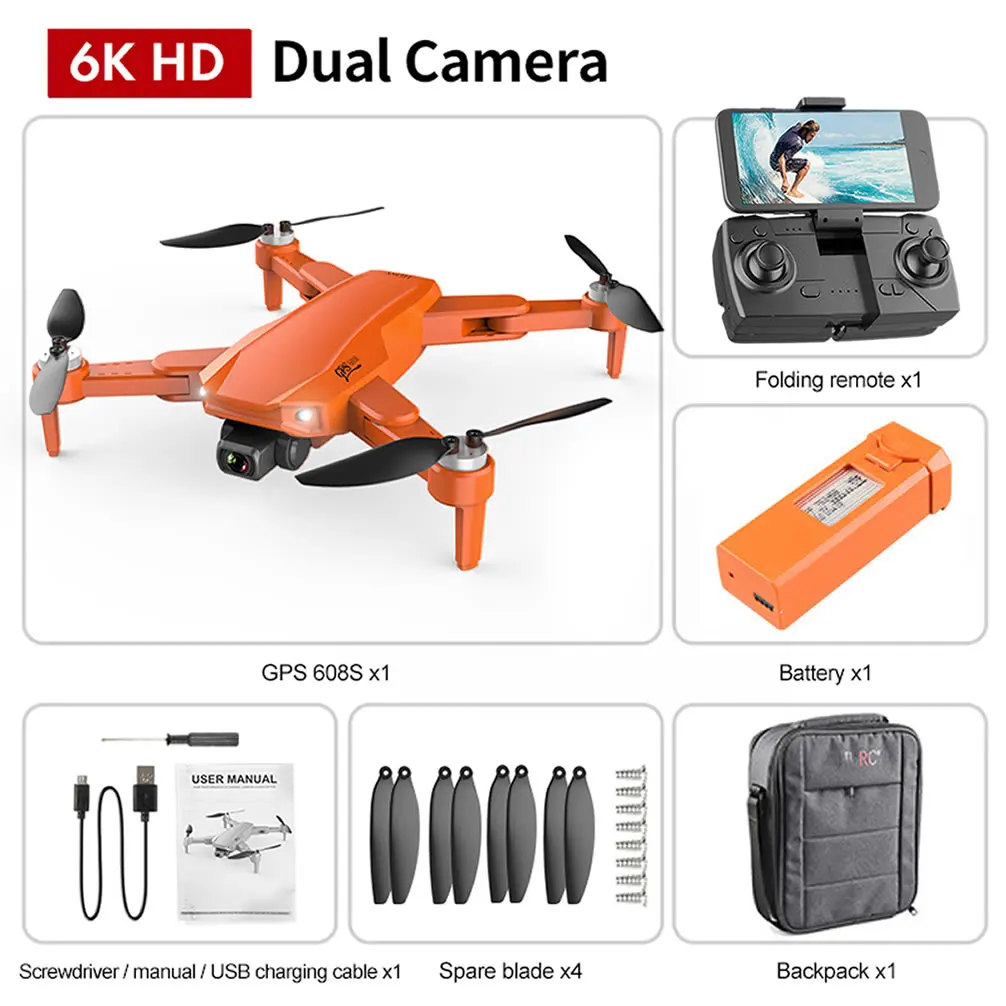 GPS 6K RC Drone UAV with HD Camera Aerial Photography Remote Control Helicopter Quadcopter Aircraft High Quality 3km Flying Dron camera quadcopter drone with camera and remote control RC Quadcopter