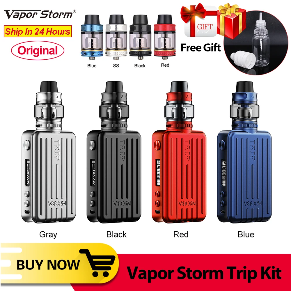 Оригинальный бокс мод Vapor Storm Trip TC 200 Вт мощный с аккумулятором 18650 и экраном 0 91