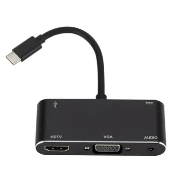 

Type C To HDMI+VGA Computer Monitor Docking Station USB3.1 High Definition Video Converter Portable Adapter Cable