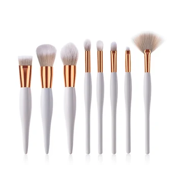 

Makeup Brush Soft Synthetic Head Wood Handle Brushes Fan Flat Brush Set For Women Eyeshadow Facial Make Up Contour Brushes