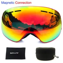 Лыжные очки с магнитной двойной слоистые линзы лыжные Анти-Туман UV400 сноуборд очки для мужчин женщин лыжные очки+ чехол