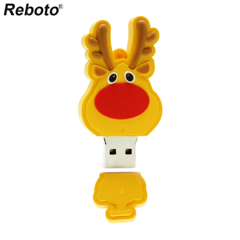 Cartoon Animal Mini Figure USB Flash Pendrive 64GB 32GB Memory Stick 16GB 8GB Mini Key Pendrive Cute Deer U Disk