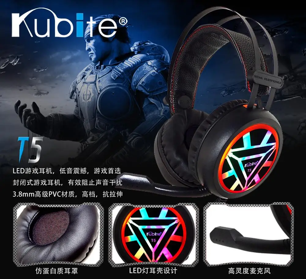 Professional Led Light Gaming Headphones for Computer PS4 Adjustable Bass Stereo PC Gamer Over Ear Wired Headset With Mic Gifts1