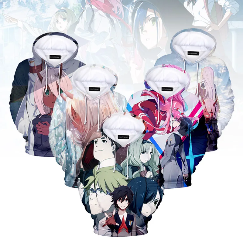 Darling In The Franxx толстовки женские с длинным рукавом толстовки с капюшоном повседневные трендовые уличные толстовки