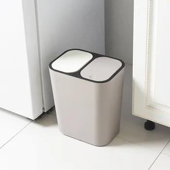 

Kitchen Trash Can Recycle Bin Double Cover Trash Bin Household Dry And Wet Separation Waste Bin Rubbish Bin for Bathroom
