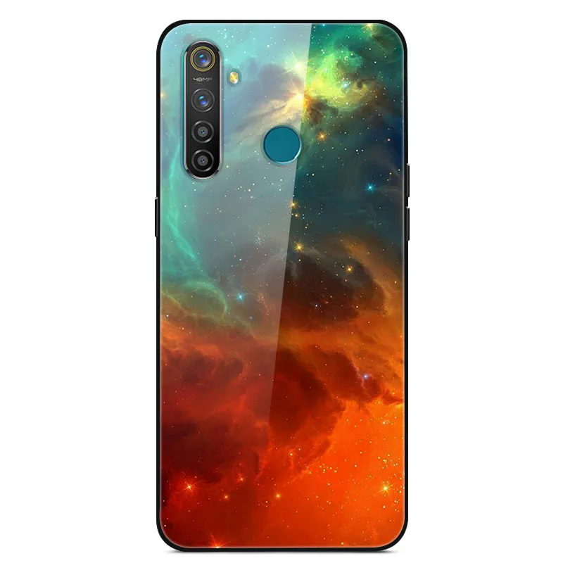 Для Coque OPPO Realme 5 Pro Чехол из закаленного стекла мягкий чехол-бампер с принтом для OPPO Realme 5 Pro Realme Q чехол для телефона Realmeq