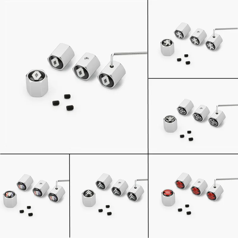 

4pcs Car Auto Wheel Tyre Tire Anti-theft valve caps Car Wheel Tires Valves Tyre Stem Air Caps Airtight Cover Accessories