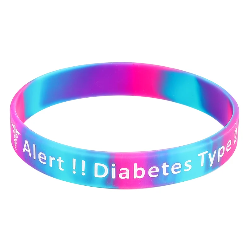 1 шт. диабетический браслет инсулин зависимый медицинский предупреждение силиконовый браслет для диабетического человека Прямая поставка - Окраска металла: MC