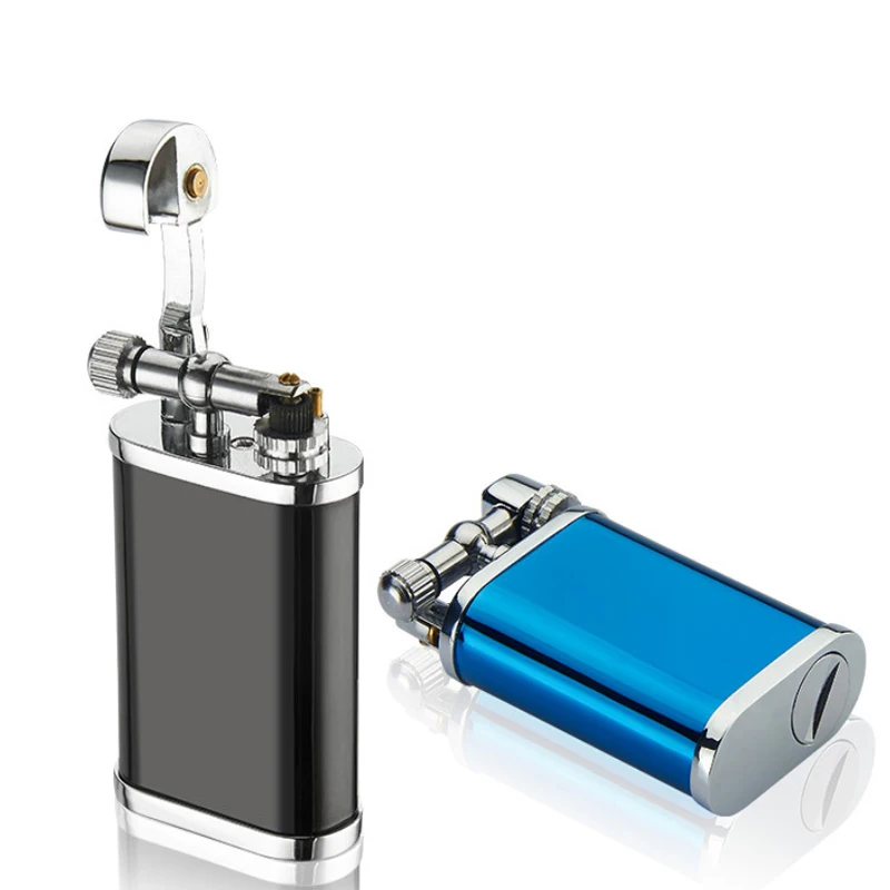 Briquet rechargeable, Briquet à glissière latérale, Briquet de meule en  métal, Briquet coupe-vent, Briquet à gaz rechargeable