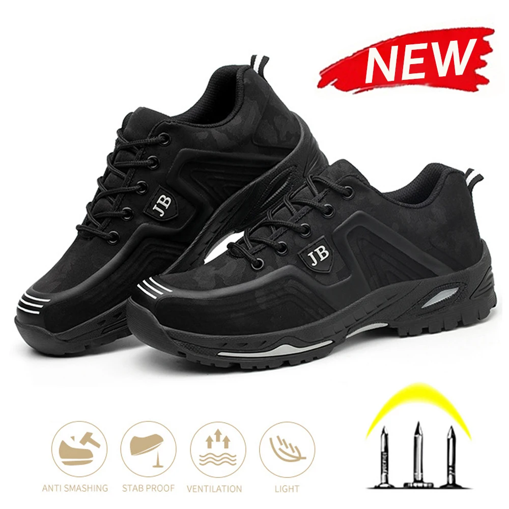 

Men Safety Shoes Indestructible Work Shoes Steel Toe Work Sneakers Male Puncture Proof Work Boots Construction Industrial Shoes