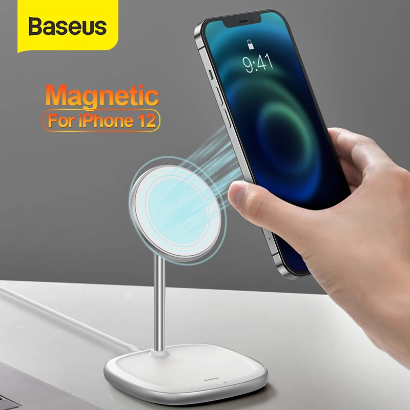 Baseus Magnetic Wireless Charger For iPhone 12 Pro Max Desktop Phone Stand Phone Holder Wireless Charger For iPhone 12 Mini