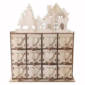 

Christmas Calendar Storage Box Multi-function Admission Originality Woodiness Innovative Sundries Storage Box Home Ornament